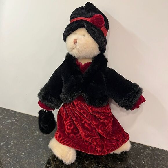 RUSS BERRIE Mariska Tan Teddy Bear Stuffed Animal Plush 13 in. Red Dress… - Picture 1 of 8